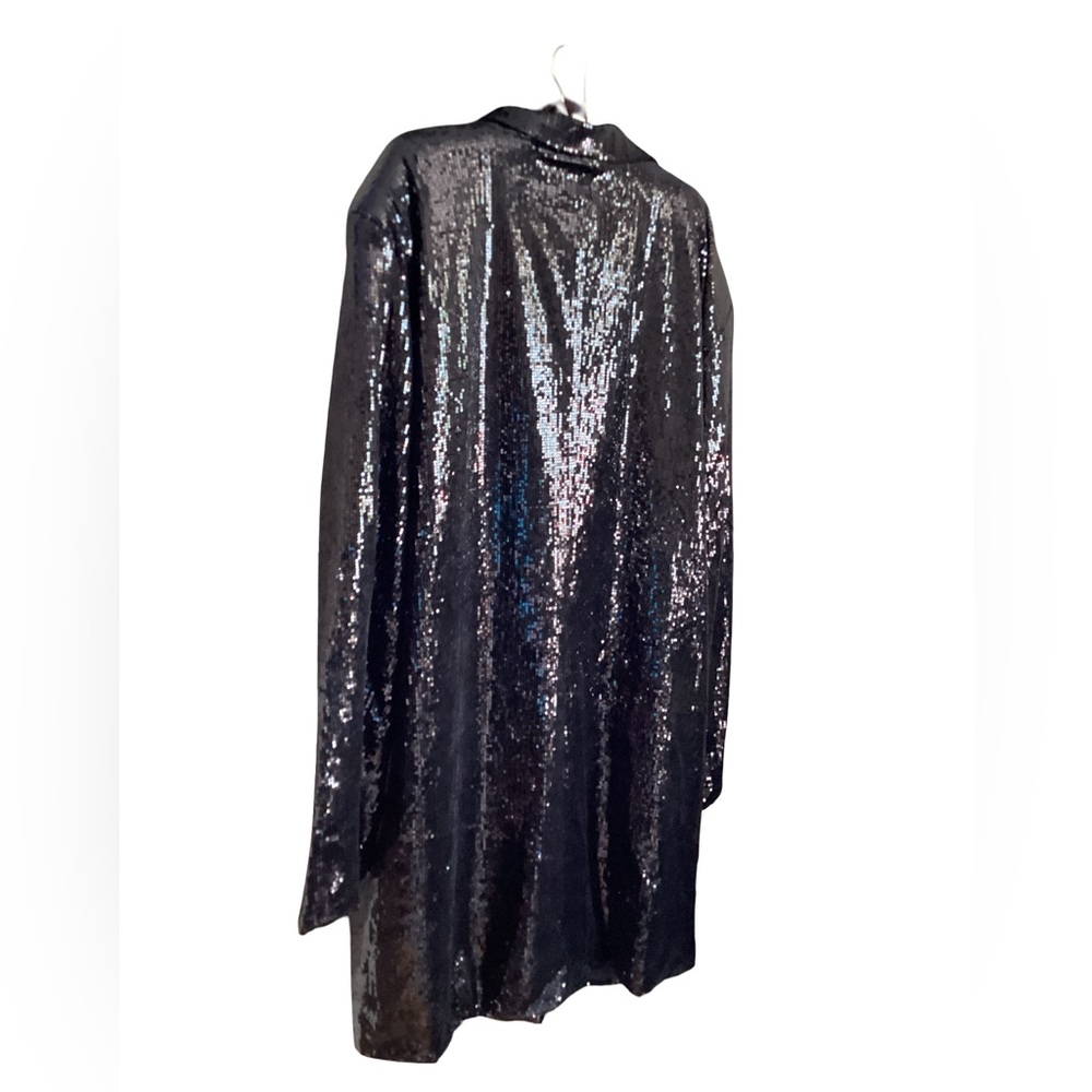 🚨Final Sale🚨!! NWT Boohoo Black Sequin Button Blazer Dress Size 22 - Picture 7 of 8